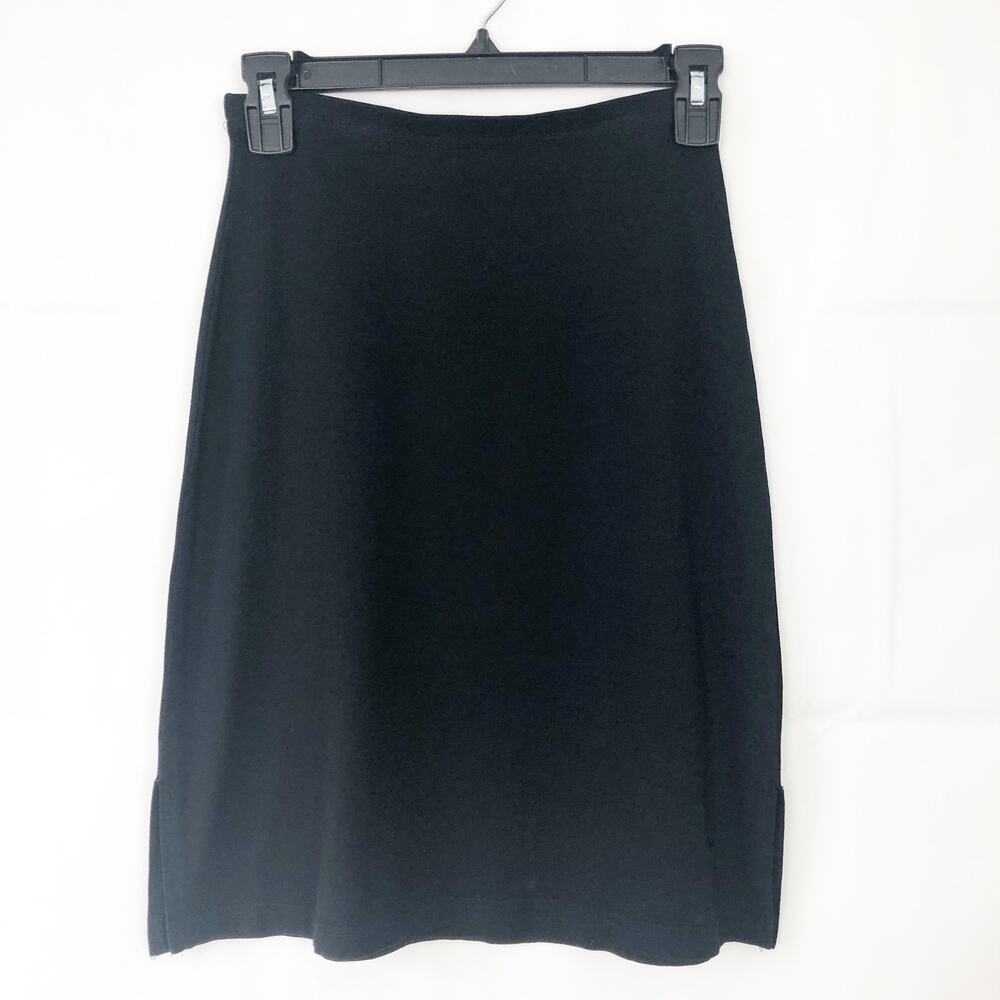 Merona Vintage High Waisted Women's Black Straight Skirt w/Side Slits Size XS
